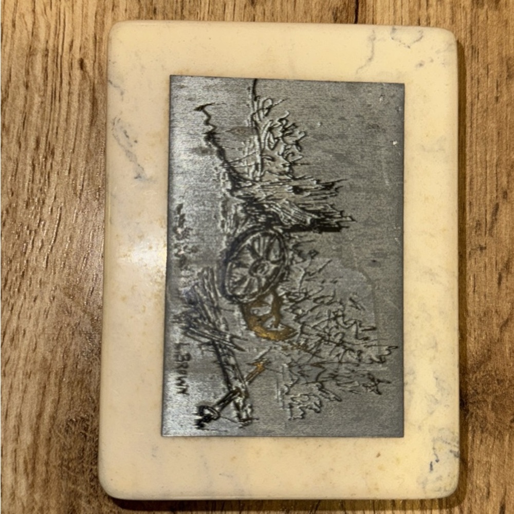 Silver and Cream Nature Scene Art Print